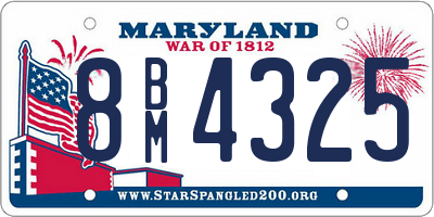 MD license plate 8BM4325