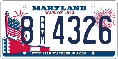 MD license plate 8BM4326