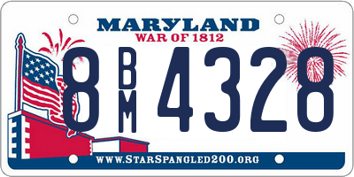 MD license plate 8BM4328