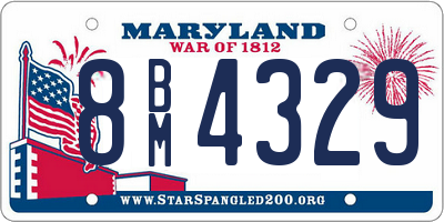 MD license plate 8BM4329