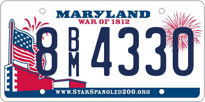 MD license plate 8BM4330