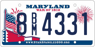 MD license plate 8BM4331