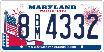 MD license plate 8BM4332