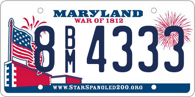 MD license plate 8BM4333