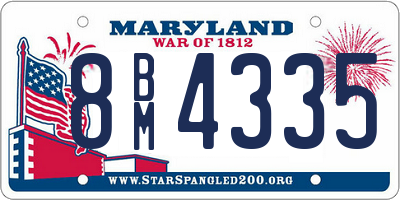 MD license plate 8BM4335