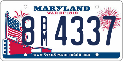 MD license plate 8BM4337