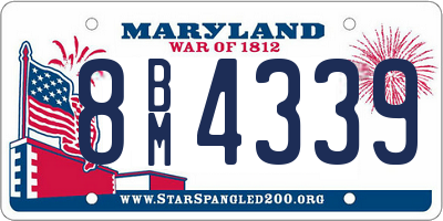 MD license plate 8BM4339