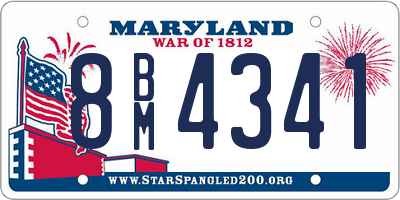 MD license plate 8BM4341