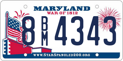 MD license plate 8BM4343