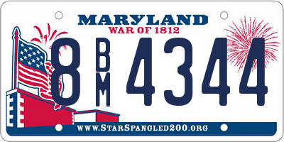 MD license plate 8BM4344