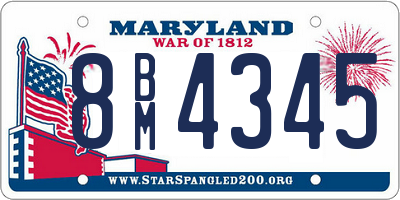 MD license plate 8BM4345