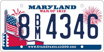 MD license plate 8BM4346