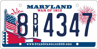 MD license plate 8BM4347