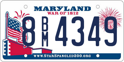 MD license plate 8BM4349