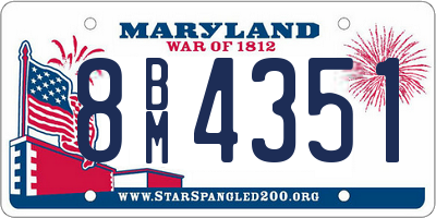 MD license plate 8BM4351