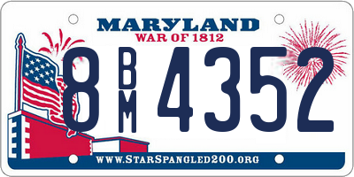 MD license plate 8BM4352