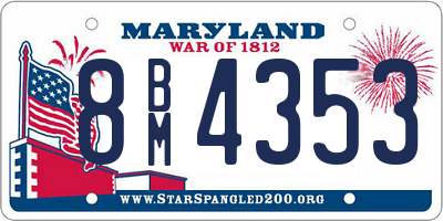 MD license plate 8BM4353