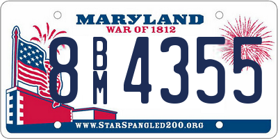 MD license plate 8BM4355