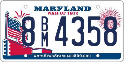 MD license plate 8BM4358