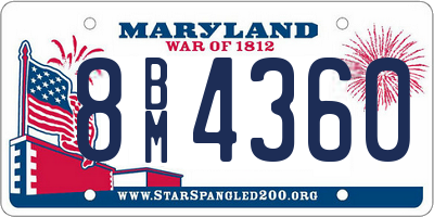 MD license plate 8BM4360