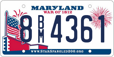 MD license plate 8BM4361