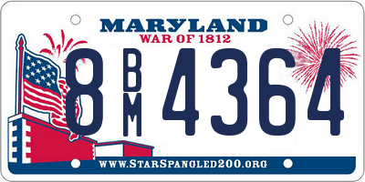 MD license plate 8BM4364