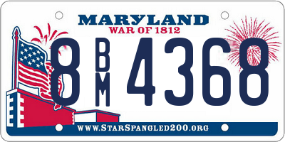 MD license plate 8BM4368