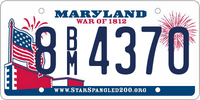 MD license plate 8BM4370