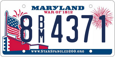 MD license plate 8BM4371