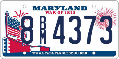 MD license plate 8BM4373