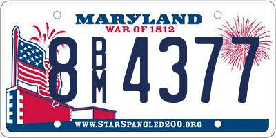 MD license plate 8BM4377