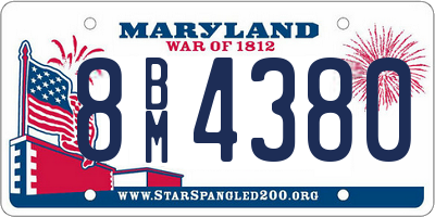 MD license plate 8BM4380