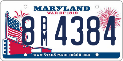 MD license plate 8BM4384