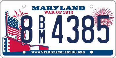 MD license plate 8BM4385