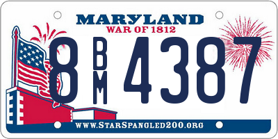 MD license plate 8BM4387