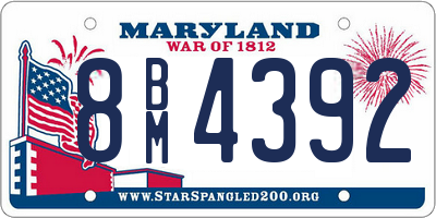 MD license plate 8BM4392