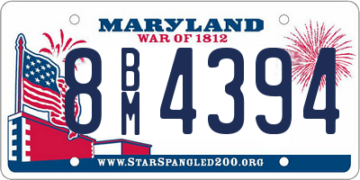 MD license plate 8BM4394