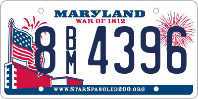 MD license plate 8BM4396