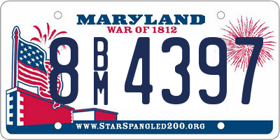 MD license plate 8BM4397