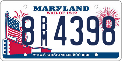 MD license plate 8BM4398