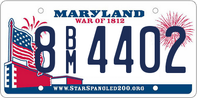 MD license plate 8BM4402