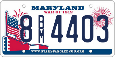 MD license plate 8BM4403