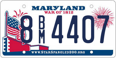 MD license plate 8BM4407