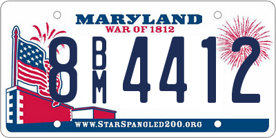 MD license plate 8BM4412