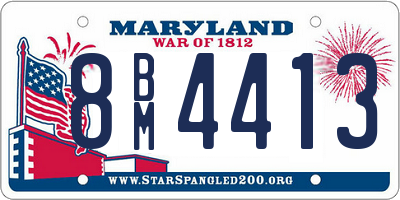 MD license plate 8BM4413