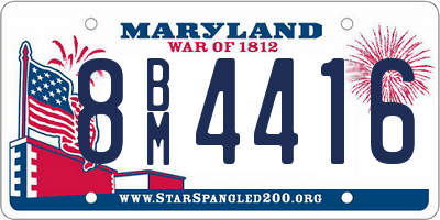 MD license plate 8BM4416