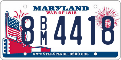 MD license plate 8BM4418