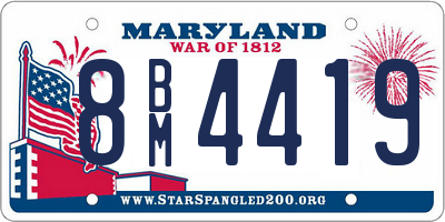 MD license plate 8BM4419