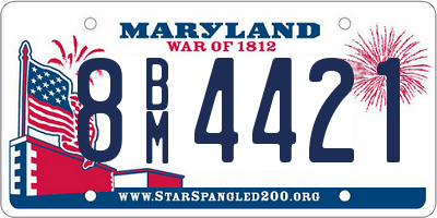 MD license plate 8BM4421