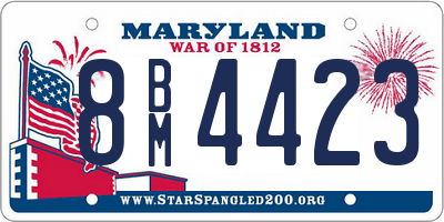 MD license plate 8BM4423